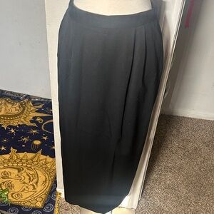Lands' End Classic Black Midi Skirt